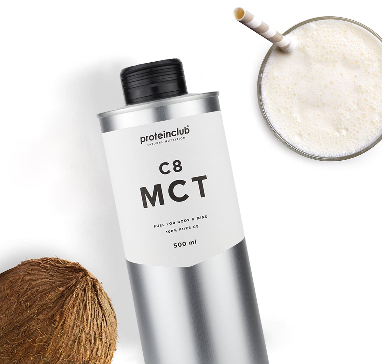 C8 MCT Öl 100 Caprylsäure Ketogene Energie aus Kokosöl 500ml